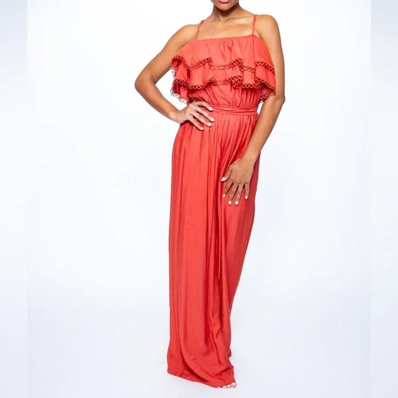 NWOT Ruffle Jumpsuit